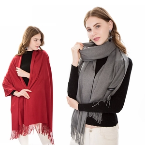 Solid Color Imitation Cashmere Scarf For Men Women Soft Warm Winter Tassel Shawl Thick Long Wrap Fashion Accessories