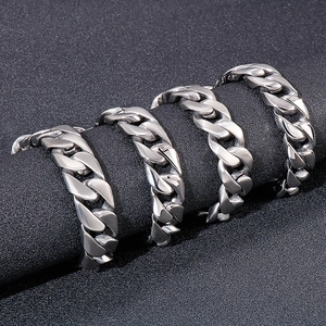 Massives Silber-Panzerarmband aus Edelstahl für Herren mit robustem Steckverschluss