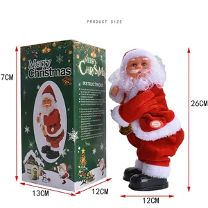 Electric twerking Santa Claus toy with music and green packaging box for Christmas gifts