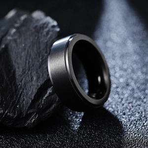 Black Frosted Titanium Steel Ring For Men Vacuum Plated Matte Brushed Wedding Band Minimalist Fashion Jewelry