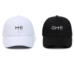 Baseball Cap Embroidered HE SHE Letter Cotton Twill Adjustable Sun Hat Outdoor Casual Sport For Men Women Couple