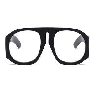 Fashionable oversized contrast frame glasses with black finish and clear lenses
