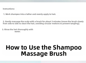 Detailed user guide showing the proper massage gestures and steps for the scalp brush