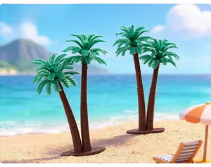 Mini-Tropenpalmen auf weißem Sandstrand für kreative DIY-Mikrolandschaftsdekorationen