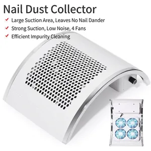 High power nail dust collector with 4 fans and white honeycomb surface for professional use