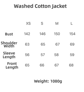 Tableau des tailles détaillé pour veste bomber oversize avec mesures buste, épaule et manche