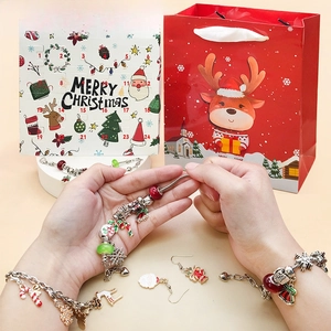 Weihnachts Adventskalender 2024 DIY Armband Bastelset Für Mädchen Schmuckset 24 Tage Countdown Blind Box Weihnachtsgeschenke Kinder