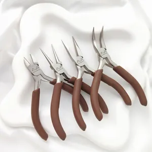 Professional Jewelry Pliers Carbon Steel DIY Hand Tools Needle Round Bent Nose Wire Cutter For Beading Crafting