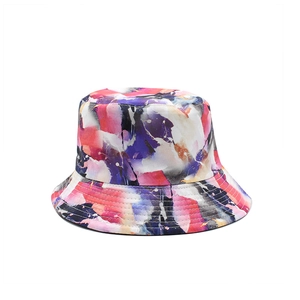 Cappello a secchiello unisex con stampa artistica 3D e tesa larga per l'estate