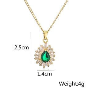 Detail view of teardrop star pendant necklace with dimensions 2.5cm by 1.4cm and 4g weight