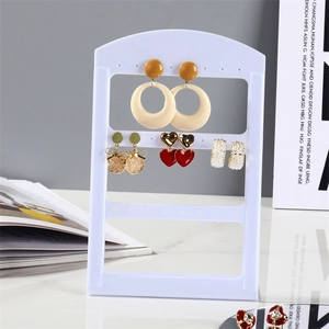 Modern white acrylic earring display stand with 24 holes for earring organization