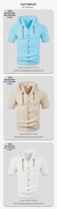 Detailed view of breathable 180G eco-friendly linen fabric texture on hooded shirts