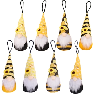 Honey Bee Sunflower Gnome Hanging Ornaments Cloth Plush Faceless Doll For Spring Summer Home Party Wall Decoration