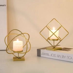 Geometric Metal Candle Holder Iron Nordic Style Desktop Decor For Romantic Candlelight Dinner Wedding Home