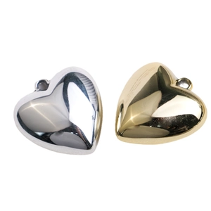 Metallic gold and silver acrylic heart-shaped pendants for DIY jewelry and accessories