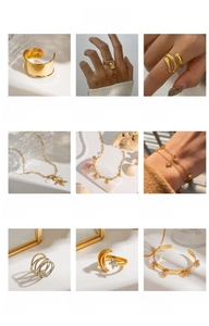 Collection de bijoux en acier inoxydable plaqué or 18K avec étoiles de mer et perles