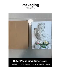Verpakking van zonne-engelbeeld met schuimbescherming en afmetingen 27,5x19,5x18 cm