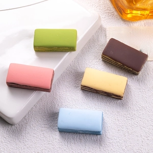 Miniature Dessert Charms Realistic Resin Wafer Cake Shapes For DIY Hair Clips Shoe Decorations Dollhouse Accessories Colorful