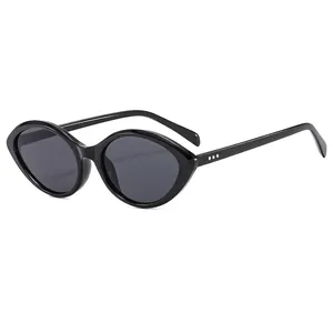 Fashion Cat Eye Sunglasses With PC Frame AC Lens UV400 Protection Vintage Rivet Style For Men Women