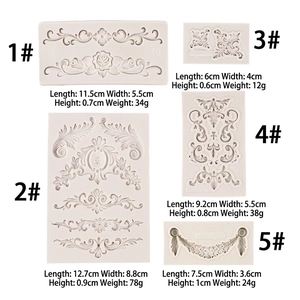 Baroque European style white silicone relief molds for fondant and clay crafts