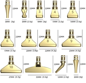 Detailed specification chart for metal diamond painting tips in various sizes
