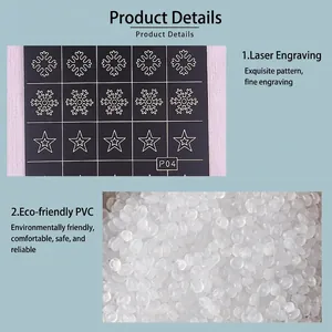 Laser-cut white PVC nail sticker sheet with snowflake patterns and raw material granules