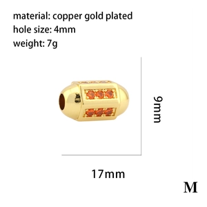 Perle oeil de coeur en cuivre doré 18K avec dimensions 17x9mm et trou de 4mm