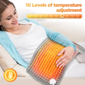 Electric heating pad with 10 temperature levels from 38 to 60 degrees Celsius