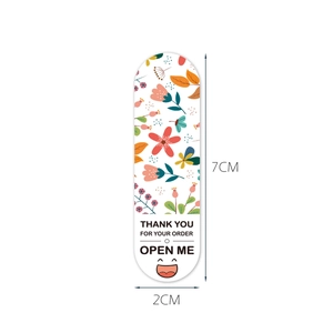 Colorful floral Thank You For Your Order sealing stickers, 7x2cm rectangular labels