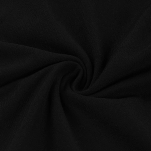 Detailed macro view showing the soft texture and draped folds of the black lace jumpsuit fabric