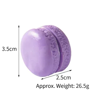Realistic purple macaron food model for photography props, 3.5cm height and 2.5cm width