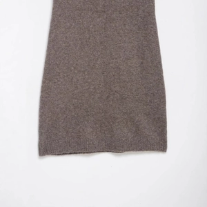 Elegant brown knit mini dress with high-quality wool texture and fine stitching detail