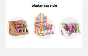 Bamboo hairbrush set in eco-friendly display boxes with colorful boar bristle cushions