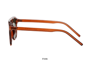 Detail view of sunglasses temple with E2128 model number and CE certification mark