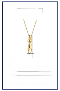 Detailed view of a gold titanium steel necklace featuring a minimalist cat pendant design