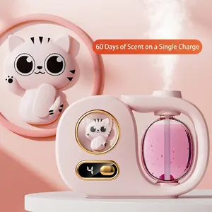 Cat Design Automatic Aromatherapy Machine LED Display Wall Mounted Nano Atomization Rechargeable Essential Oil Diffuser