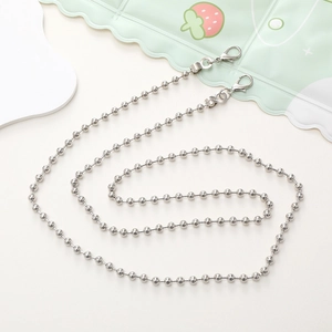 Silver metal cross-body phone chain with lobster clasps for DIY bag accessories