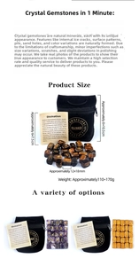 Set of 25 engraved natural rune stones with black velvet pouch and guidebook