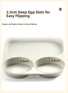 Detail view of non-stick breakfast pan showing the 2.5cm deep round egg compartments