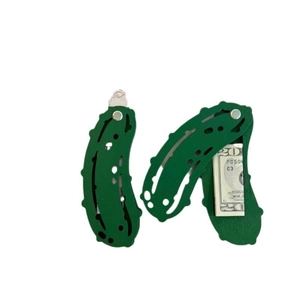 Creative Christmas pickle ornament tree decoration with a hidden money holder compartment