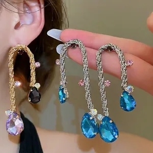 Orecchini Pendenti Goccia D'acqua Stile Corte Vintage Rame Con Perno In Argento Sterling 925 Gioielli Donna Nappa