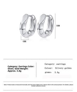 Detailed product dimensions for minimalist textured silver circle hoop earrings