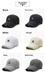 Detailed grid view showcasing six quick-dry sports caps in various classic colors