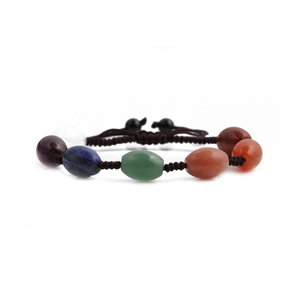7 Chakra Natural Stone Beaded Bracelet Handmade Woven Adjustable Healing Energy Yoga Bracelet For Men Women Ethnic Jewelry