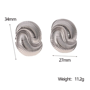 Spécifications de taille pour boucles d'oreilles coquillage argent avec mesures détaillées