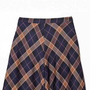 Classic blue and brown plaid cloak dress in vintage British style with high quality texture
