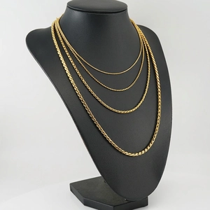 18K Gold Plated 304 Stainless Steel Chain Necklace Minimalist Fashion Jewelry Geometric Link Necklaces For Women Men