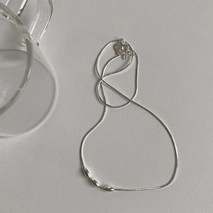 Minimalist 925 Sterling Silver Necklace Snake Bone Chain With Three Olive Beads Geometric Jewelry For Women