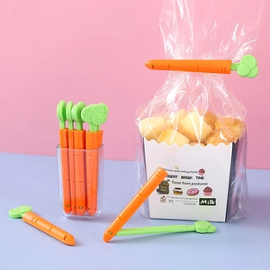 Clips De Fermeture Alimentaire Carotte Plastique Pinces De Conservation Avec Rangement Magnétique Accessoires Cuisine