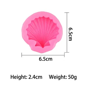 Pink seashell silicone mold for DIY fondant and soap making 6.5x6.5x2.4cm 50g